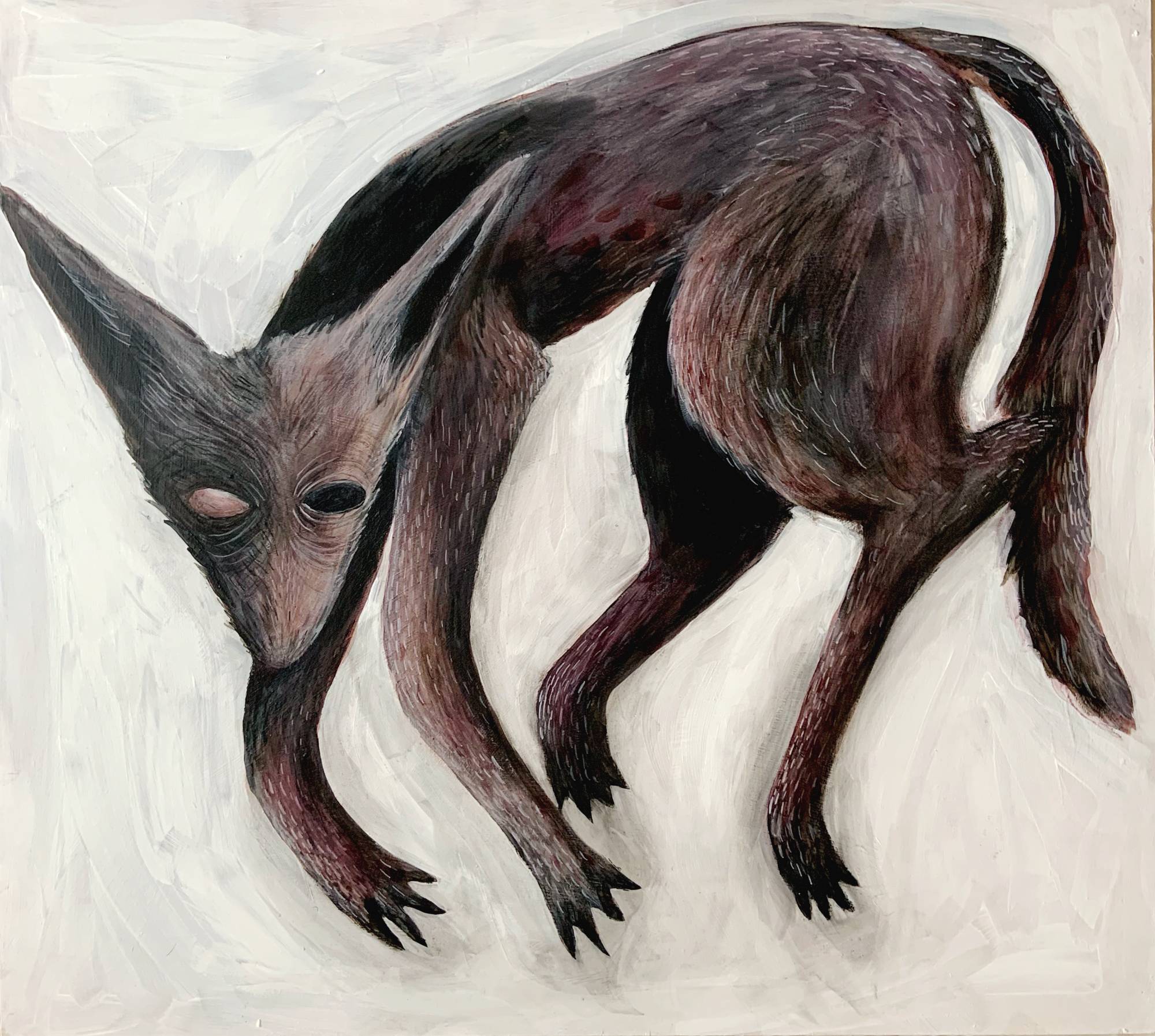 painting of stylized wolf
